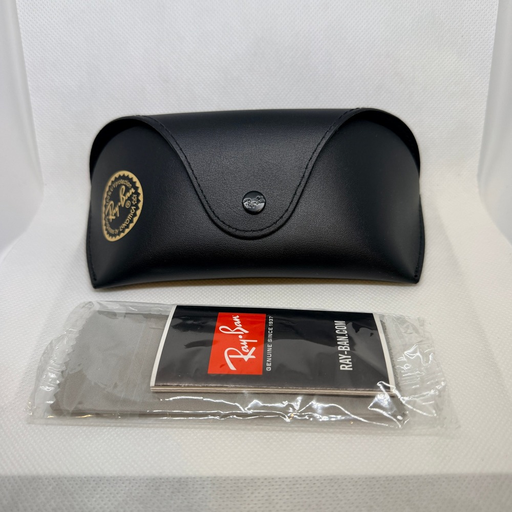 Ray-Ban Black Leather Sunglasses Case with Cleaning Cloth and Booklet NEW